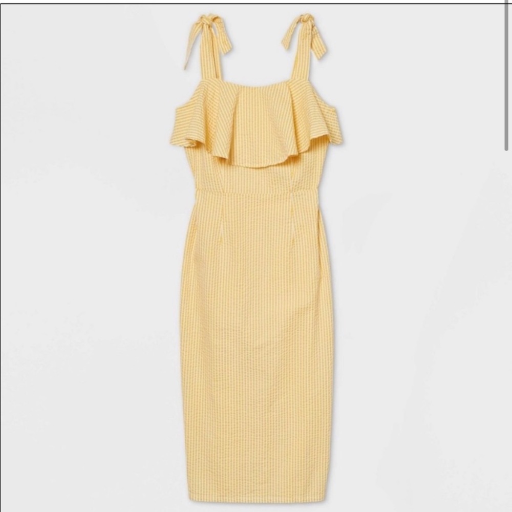 Target A New Day Yellow Seersucker Tie Dress ☀️